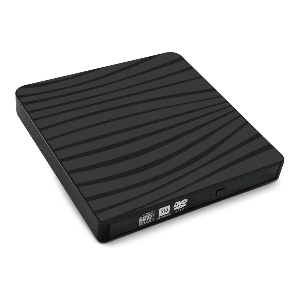Slim External DVD Drive, USB 3.0, Type-C, CD/DVD +/-RW ROM Burner, Player, Mac